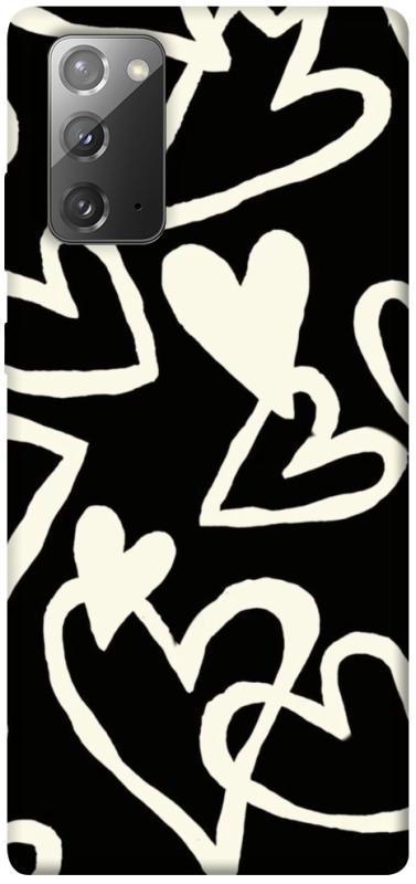 Чехол itsPrint Black and white hearts для Samsung Galaxy Note 20, любовь, купить оптом с доставкой