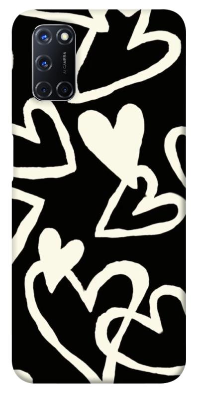 Чехол itsPrint Black and white hearts для Oppo A52 / A72 / A92, любовь, купить оптом с доставкой