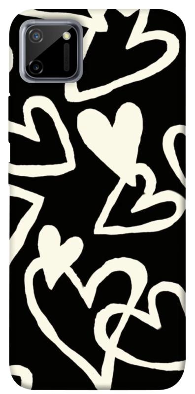 Чехол itsPrint Black and white hearts для Realme C11, любовь, купить оптом с доставкой