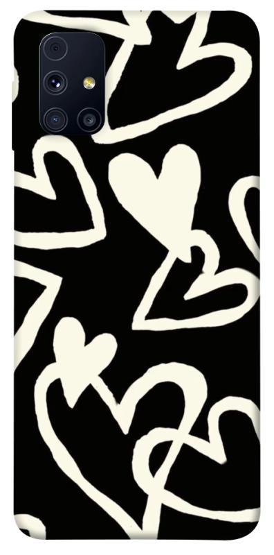 Чехол itsPrint Black and white hearts для Samsung Galaxy M31s, любовь, купить оптом с доставкой