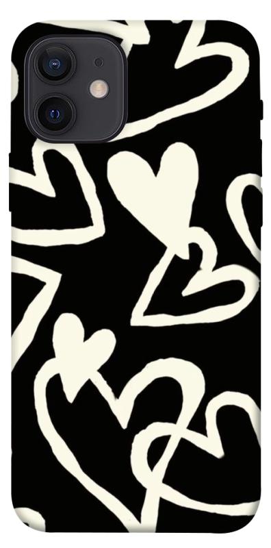 Чехол itsPrint Black and white hearts для Apple iPhone 12 Pro (6.1"), любовь, купить оптом с доставкой