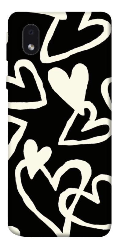 Чехол itsPrint Black and white hearts для Samsung Galaxy M01 Core / A01 Core, любовь, купить оптом с доставкой