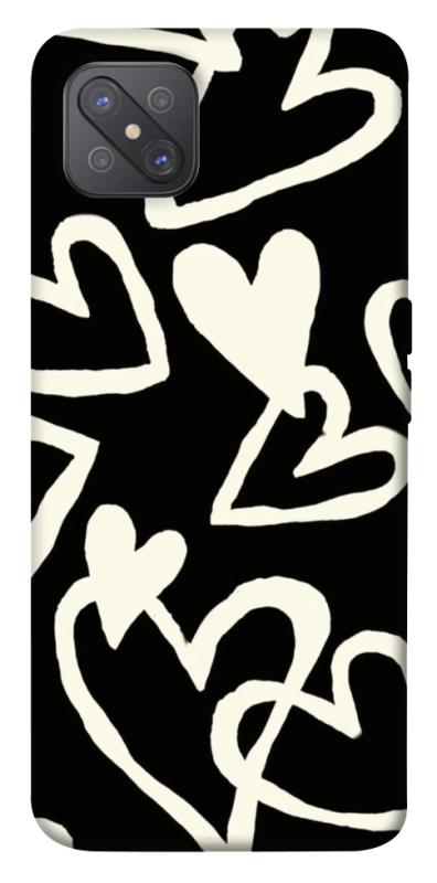 Чехол itsPrint Black and white hearts для Oppo A92s, любовь, купить оптом с доставкой