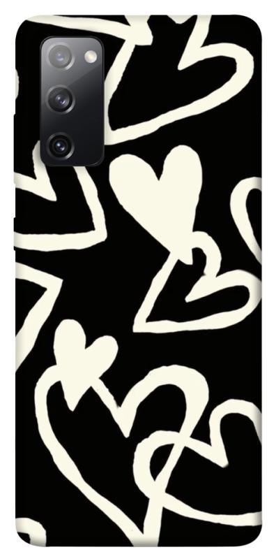 Чехол itsPrint Black and white hearts для Samsung Galaxy S20 FE, любовь, купить оптом с доставкой