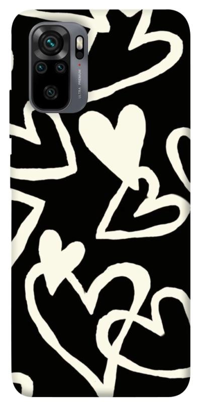 Чехол itsPrint Black and white hearts для Xiaomi Redmi Note 10 / Note 10s, любовь, купить оптом с доставкой