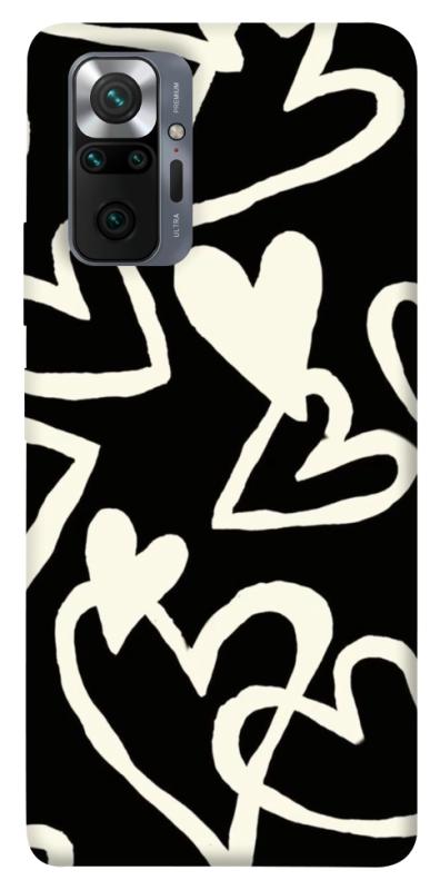 Чехол itsPrint Black and white hearts для Xiaomi Redmi Note 10 Pro, любовь, купить оптом с доставкой