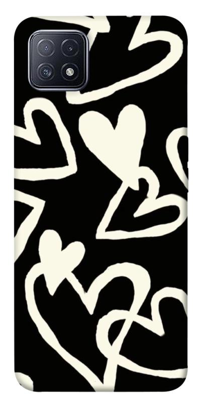 Чехол itsPrint Black and white hearts для Oppo A73, любовь, купить оптом с доставкой