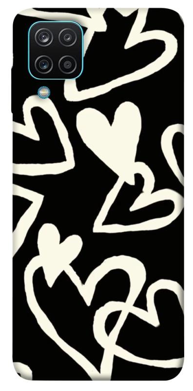 Чехол itsPrint Black and white hearts для Samsung Galaxy A12, любовь, купить оптом с доставкой