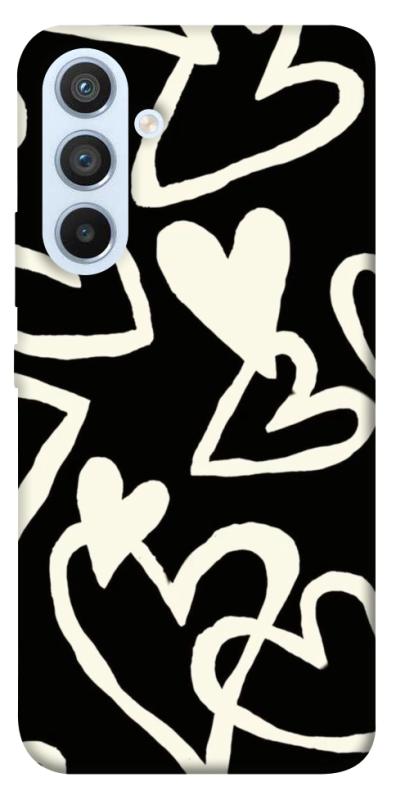Чохол itsPrint Black and white hearts для Samsung Galaxy A54 5G, кохання, купити оптом з доставкою