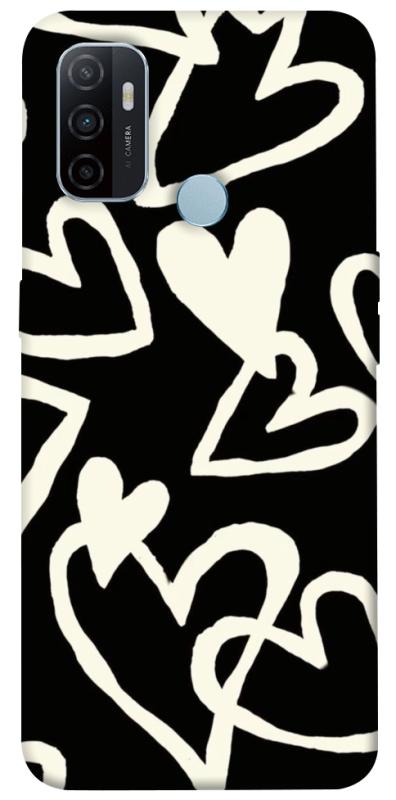 Чехол itsPrint Black and white hearts для Oppo A53 / A32 / A33, любовь, купить оптом с доставкой