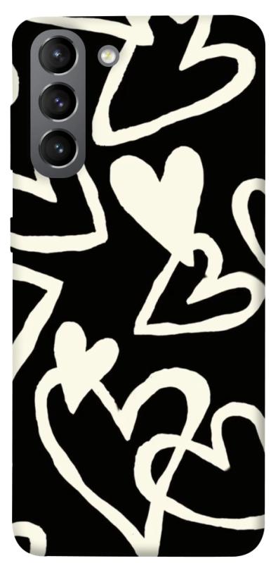 Чехол itsPrint Black and white hearts для Samsung Galaxy S21, любовь, купить оптом с доставкой