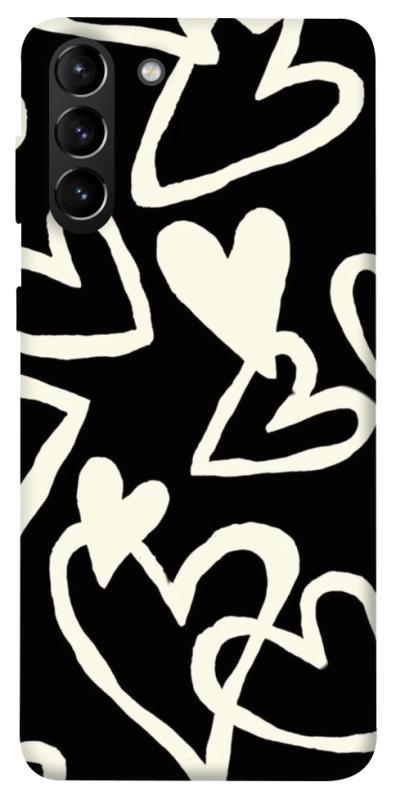 Чехол itsPrint Black and white hearts для Samsung Galaxy S21+, любовь, купить оптом с доставкой