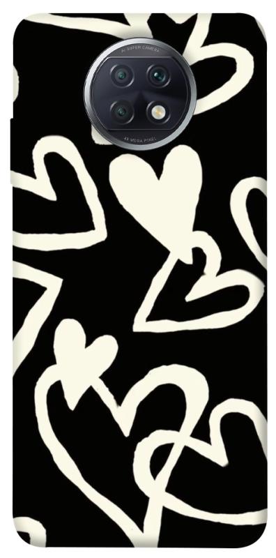 Чохол itsPrint Black and white hearts для Xiaomi Redmi Note 9 5G / Note 9T, кохання, купити оптом з доставкою
