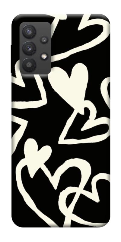 Чехол itsPrint Black and white hearts для Samsung Galaxy A32 (A326B) 5G, любовь, купить оптом с доставкой