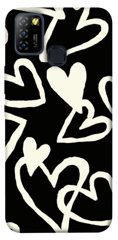 Чехол itsPrint Black and white hearts для Infinix Hot 10 Lite, любовь, купить оптом с доставкой