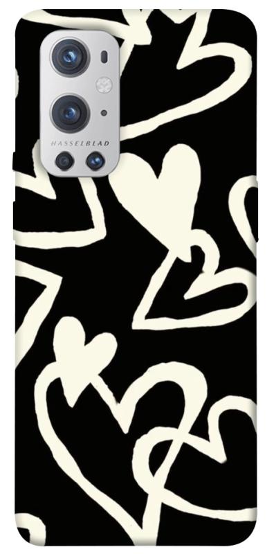 Чехол itsPrint Black and white hearts для OnePlus 9 Pro, любовь, купить оптом с доставкой