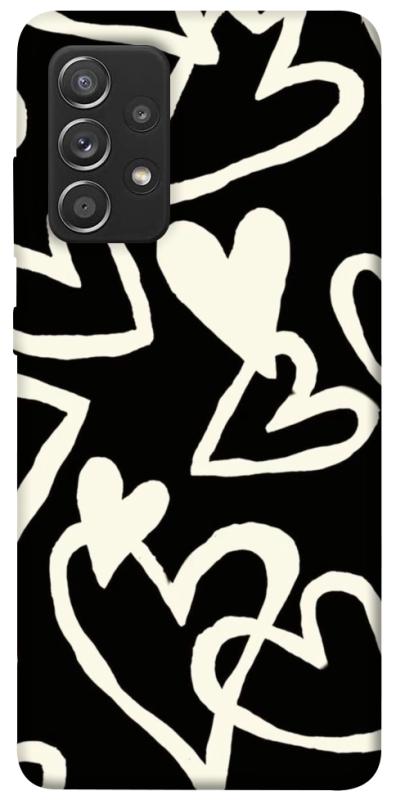Чехол itsPrint Black and white hearts для Samsung Galaxy A52 4G / A52 5G, любовь, купить оптом с доставкой