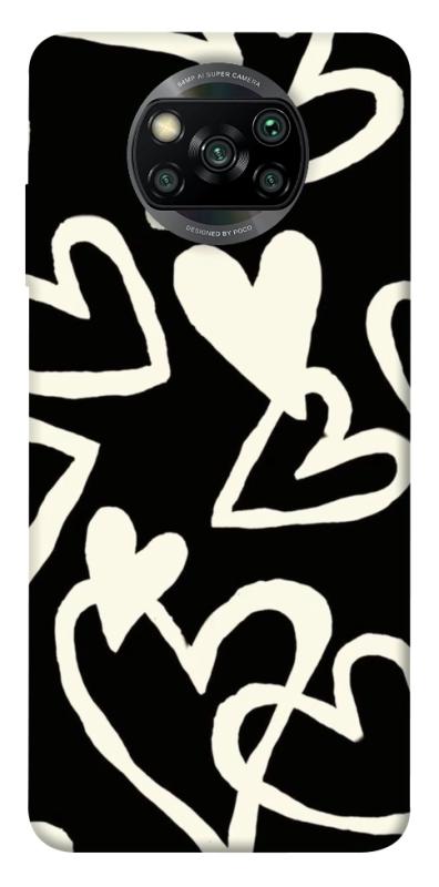 Чехол itsPrint Black and white hearts для Xiaomi Poco X3 NFC / Poco X3 Pro, любовь, купить оптом с доставкой