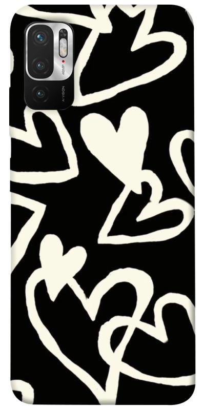 Чехол itsPrint Black and white hearts для Xiaomi Redmi Note 10 5G, любовь, купить оптом с доставкой
