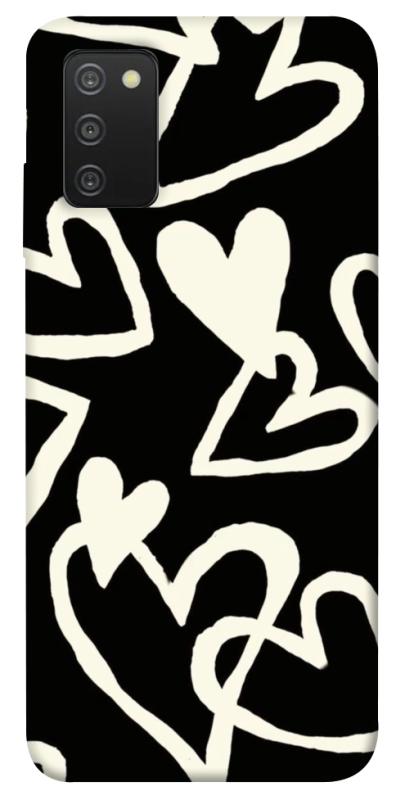 Чехол itsPrint Black and white hearts для Samsung Galaxy A03s, любовь, купить оптом с доставкой