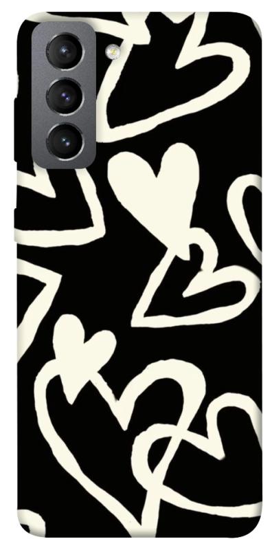 Чехол itsPrint Black and white hearts для Samsung Galaxy S21 FE, любовь, купить оптом с доставкой