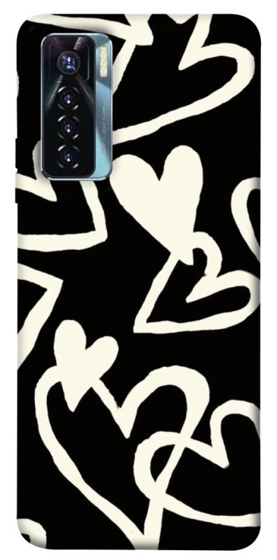 Чехол itsPrint Black and white hearts для TECNO Camon 17 Pro, любовь, купить оптом с доставкой