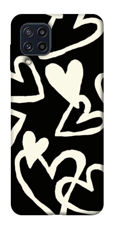 Чехол itsPrint Black and white hearts для Samsung Galaxy M32, любовь, купить оптом с доставкой