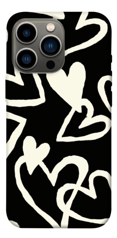 Чехол itsPrint Black and white hearts для Apple iPhone 13 Pro (6.1"), любовь, купить оптом с доставкой