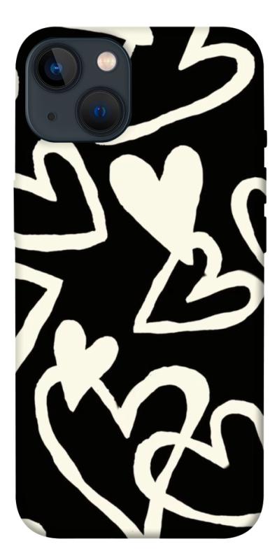 Чехол itsPrint Black and white hearts для Apple iPhone 13 (6.1"), любовь, купить оптом с доставкой