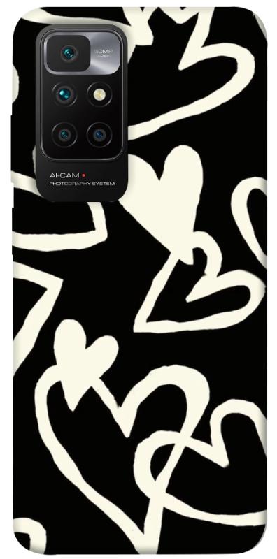 Чехол itsPrint Black and white hearts для Xiaomi Redmi 10, любовь, купить оптом с доставкой