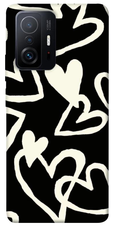Чехол itsPrint Black and white hearts для Xiaomi 11T / 11T Pro, любовь, купить оптом с доставкой