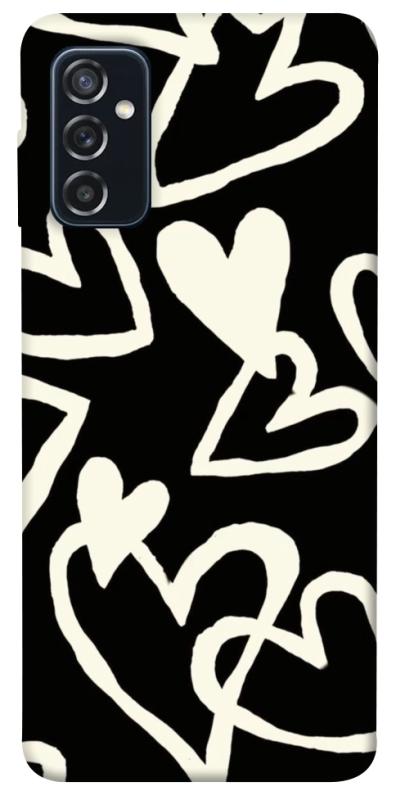 Чехол itsPrint Black and white hearts для Samsung Galaxy M52, любовь, купить оптом с доставкой