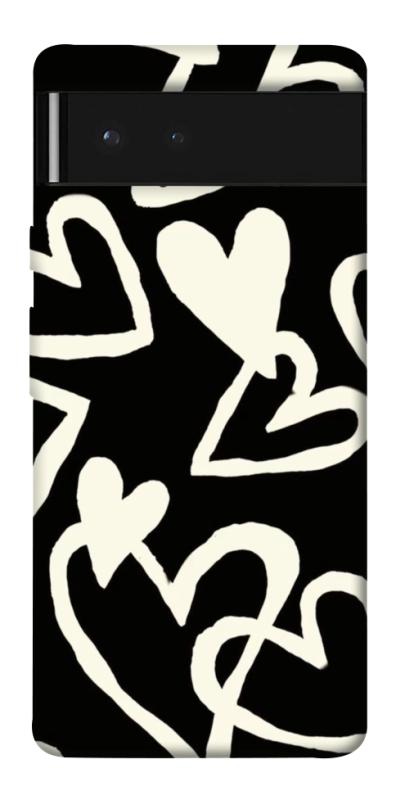 Чехол itsPrint Black and white hearts для Google Pixel 6, любовь, купить оптом с доставкой