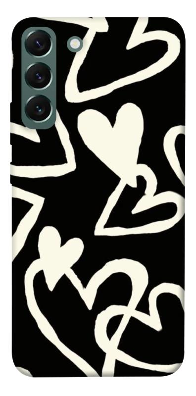 Чехол itsPrint Black and white hearts для Samsung Galaxy S22+, любовь, купить оптом с доставкой