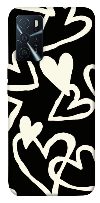 Чехол itsPrint Black and white hearts для Oppo A16s / A16, любовь, купить оптом с доставкой