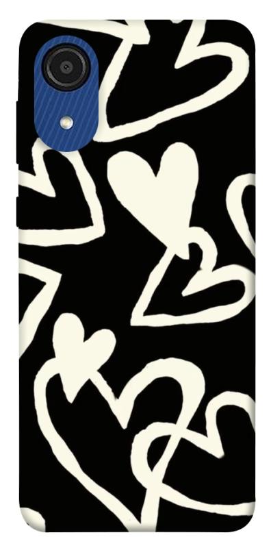 Чехол itsPrint Black and white hearts для Samsung Galaxy A03 Core, любовь, купить оптом с доставкой