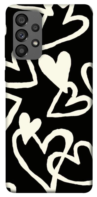 Чехол itsPrint Black and white hearts для Samsung Galaxy A73 5G, любовь, купить оптом с доставкой
