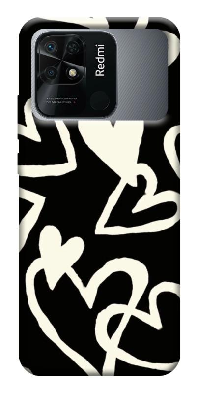 Чохол itsPrint Black and white hearts для Xiaomi Redmi 10C, кохання, купити оптом з доставкою