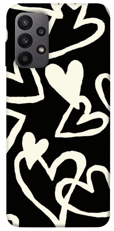Чехол itsPrint Black and white hearts для Samsung Galaxy A23 4G, любовь, купить оптом с доставкой