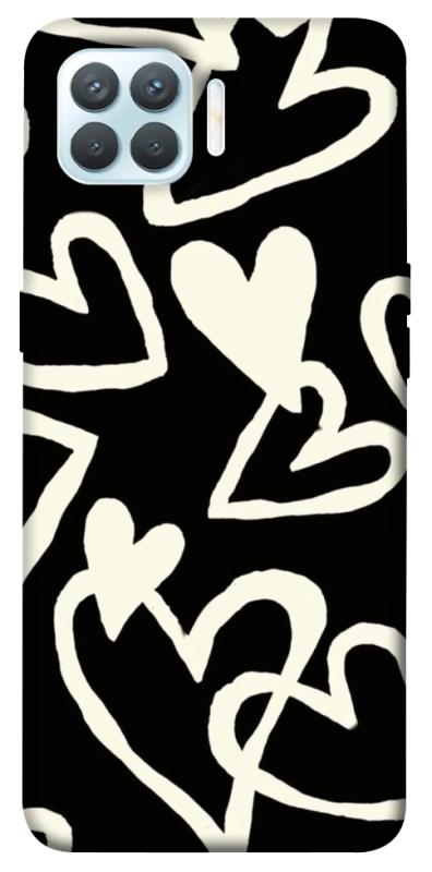 Чехол itsPrint Black and white hearts для Oppo F17 Pro, любовь, купить оптом с доставкой
