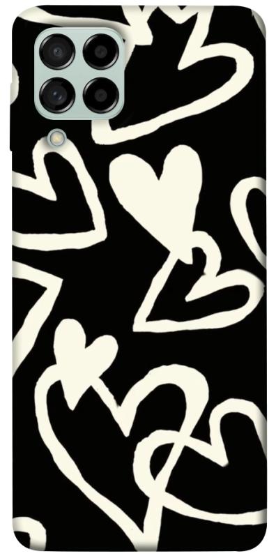 Чехол itsPrint Black and white hearts для Samsung Galaxy M53 5G, любовь, купить оптом с доставкой