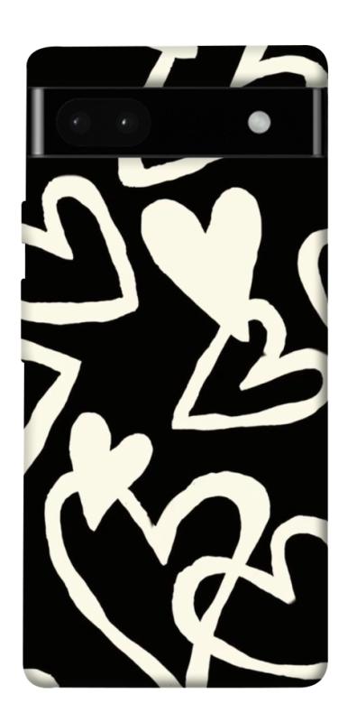 Чехол itsPrint Black and white hearts для Google Pixel 6a, любовь, купить оптом с доставкой