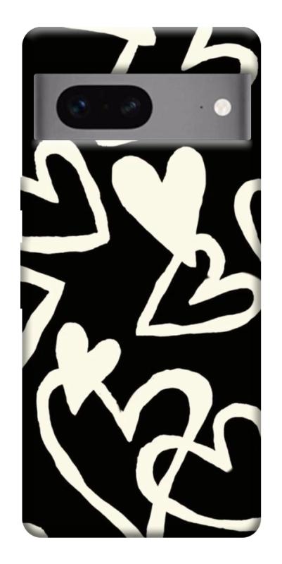 Чехол itsPrint Black and white hearts для Google Pixel 7, любовь, купить оптом с доставкой