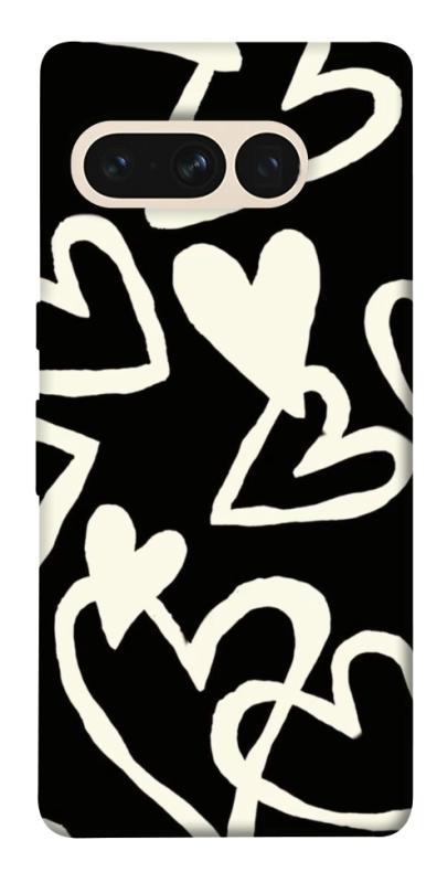 Чехол itsPrint Black and white hearts для Google Pixel 7 Pro, любовь, купить оптом с доставкой