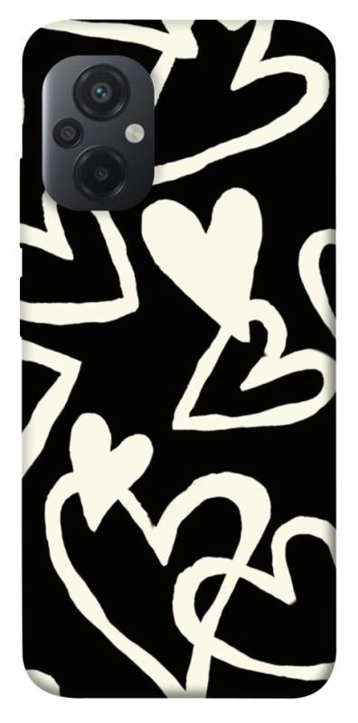 Чехол itsPrint Black and white hearts для Xiaomi Poco M5, любовь, купить оптом с доставкой