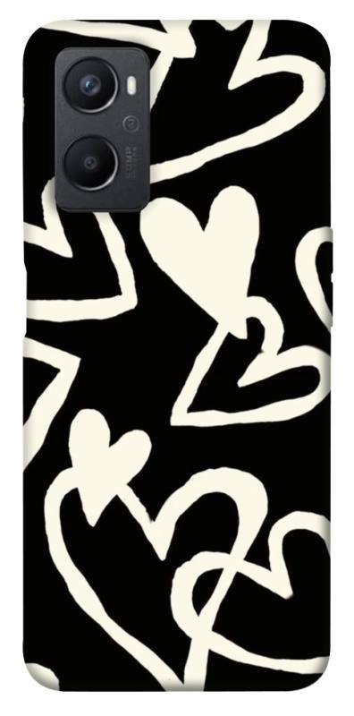 Чехол itsPrint Black and white hearts для Oppo A96, любовь, купить оптом с доставкой