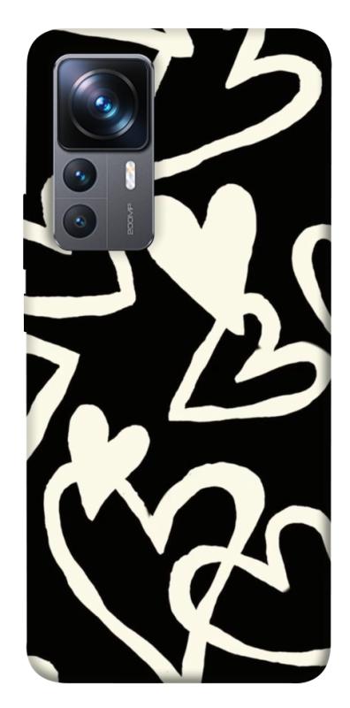 Чехол itsPrint Black and white hearts для Xiaomi 12T / 12T Pro, любовь, купить оптом с доставкой