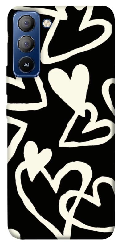 Чехол itsPrint Black and white hearts для TECNO Pop 5 LTE, любовь, купить оптом с доставкой