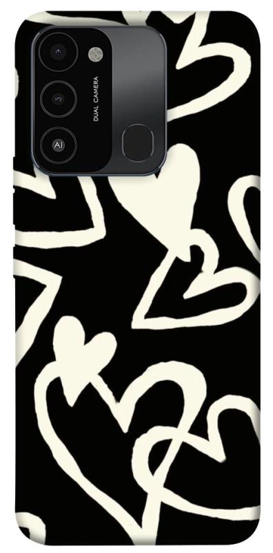 Чехол itsPrint Black and white hearts для Tecno Spark Go 2022 (KG5m), любовь, купить оптом с доставкой