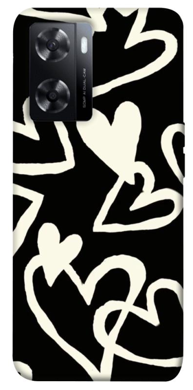 Чехол itsPrint Black and white hearts для Oppo A57s, любовь, купить оптом с доставкой